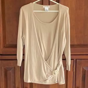 Faux-front Wrap Sweater by Como